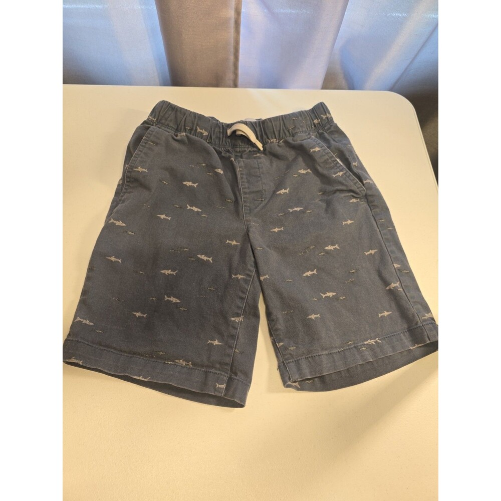 Old Navy Boys Shark  Blue/gray Chino Shorts Size L (10-12).  Preppy. Outdoor.